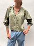 Dutchess gauche blouse light khaki sage